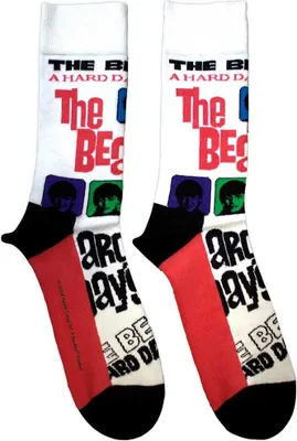 Image de The Beatles - "A Hard Day's Night" chaussettes pour homme/femme unie RO12691 (40,5 EU - 45,5 EU) (Blanc/Noir/Rouge)