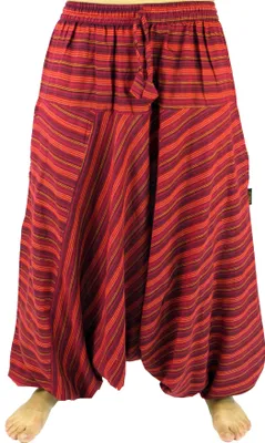 Produktbild von Haremshose Pluderhose Pumphose Aladinhose aus Baumwolle - Rot, Damen, Hosen