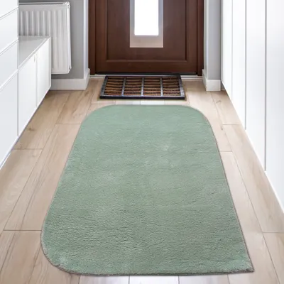 Immagine prodotto di Tappeto lavabile per la camera da letto - angoli arrotondati - verde Dimensioni - 80 x 150 cm