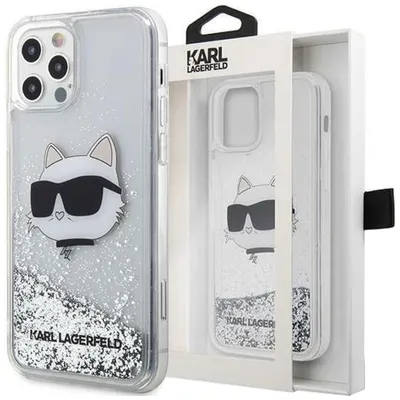 Produktbild von Karl Lagerfeld KLHCP12MLNHCCS iPhone 12/ 12 Pro 6,1  Silber/Silber Hardcase Glitter Choupette Head Handyhülle