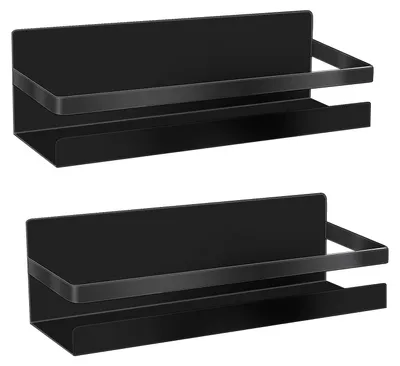Produktbild von Magnetisches Kühlschrankregal, 2er-Set magnetische Gewürzregale/Hängeregale zur Küchenorganisation und Aufbewahrung (schwarz)