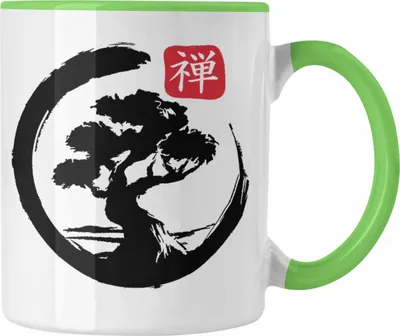 Produktbild von Trendation - Lustige Bonsai Tasse Geschenk für Bonsai-Liebhaber Silhoette (Grün)