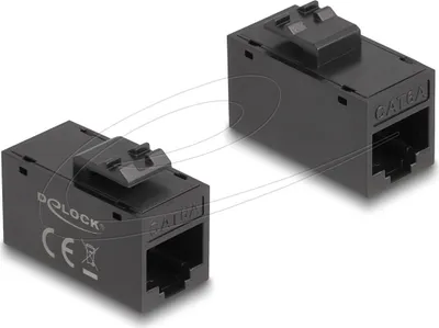 Produktbild von DeLOCK 90638, Flach, Schwarz, RJ-45, RJ-45, Weiblich, Weiblich