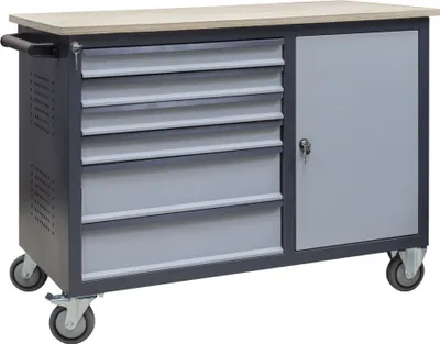 Produktbild von Metallwerkbank für eine Schlosserwerkstatt, Werkzeugschrank 4S2M/DP