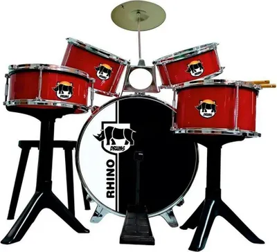 Produktbild von Reig Musicales Percursion Rhino Drums Red With Bancha 75x68x54 Cm Batterie Rot  Rot One Size