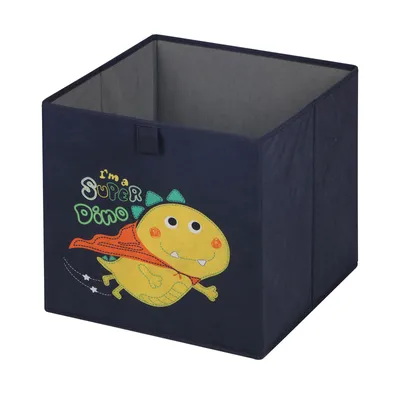 Produktbild von Faltbox DINO-2 im 2er Set - Aufbewahrungsbox für Kinderzimmer, Spielzeugkiste, Ordnungsbox Stoffbox, Regalbox mit Dinosaurier Motiv 32x32cm