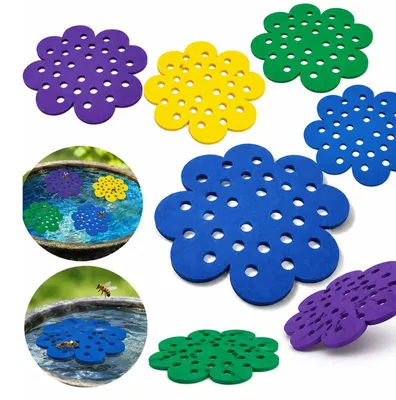 Produktbild von Bienen Wassertränke 4er Set Schwimmende Insekten Trinkstation Garten Bieneninsel Wasserstelle für Bienen Schmetterlinge Imkerei Zubehör bunt