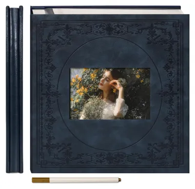 Productafbeelding van Vintage fotoalbum met 60 pagina's en een lederen uitstraling