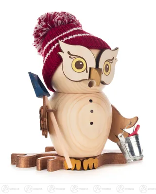 Produktbild von Räuchereule Schneefeger (15cm) von Drechslerei Kuhnert