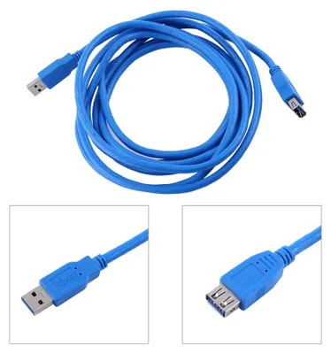 Obrázok produktu pre Predlžovací kábel USB 3.0 A (samec – samica) na synchronizáciu dát, vysokorýchlostný, 1 m / 1,8 m / 3 m