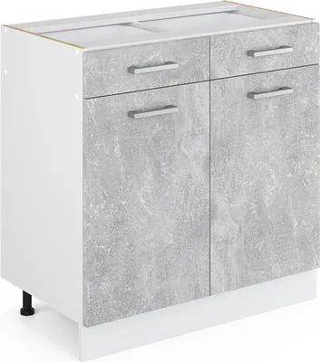 Produktbild von Vicco Küchenunterschrank R-Line, 80 cm ohne Arbeitsplatte, Beton/Weiß