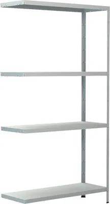 Produktbild von Steck-Anbauregal Schulte weiß 150x80x30 cm 4 Böden geteilte Winkelprofile Tragkraft 240 kg