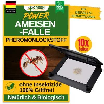 Produktbild von Ameisen Kunststoff Klebefalle mit Pheromonlockstoff – 10x Fallen – Ameisen bekämpfen , Mittel gegen Ameisen im Haus & Garten, Ameisen Falle