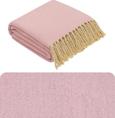 Obrázek produktu pro Bavlněný přehoz Marrákeš 125x150 cm malý | přehoz na pohovku | útulný přehoz do obývacího pokoje | obývací deka boho s třásněmi růžová