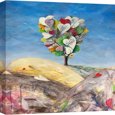Imagen del producto de Cuadros sobre lienzo, paisaje moderno - Donato Larotonda - Evanescencias del corazón (detalle) - 90x90 cm