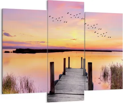 Produktbild von Bild auf Leinwand - Leinwandbild - Fußgängerbrücke Sommer Menschen Liebe - 130x100cm - Wand Bild - Wanddeko - Leinwanddruck - Bilder - Kunstdruck - Leinwand bilder - Wandkunst - CB130x100-3056