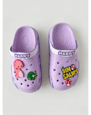 Produktbild von Kinder Clogs Dino Hausschuhe EVA Mädchen Jungen - Lila, Gr. 21