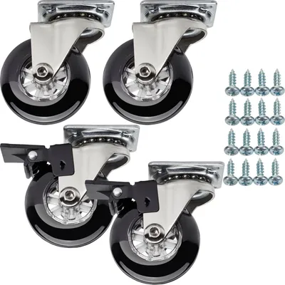 Produktbild von SOTECH Möbelrolle SWIFT Ø 50 mm schwarz (2+2 Set)