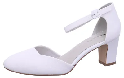 Produktbild von Tamaris Damen Pumps Fesselriemen Blockabsatz 1-24432-41, Größe:38 EU, Farbe:Weiß