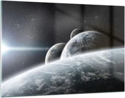 Produktbild von Bilder auf glas - Planeten Kosmos Sterne - 120x80cm - Glasbilder - Wandbilder - Kunstdruck - zum Aufhängen bereit - Wanddekoration aus Glas - Glas Bilder - Wandbild auf Glas - GAA120x80-2327
