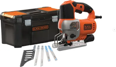 Image de Scie sauteuse pendulaire filaire 650 WATTS - BLACK+DECKER - 5 ACCESSOIRES + BOITE A OUTILS - BES610KA5-QS