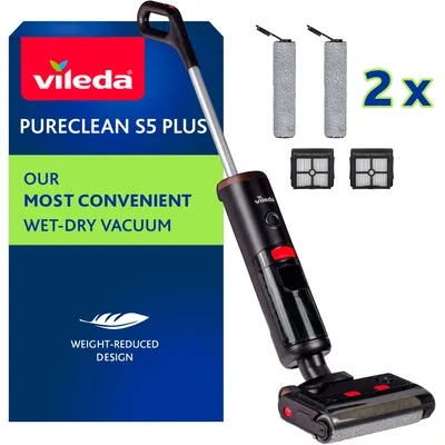 Zdjęcie produktu dla Vileda PureClean S5 Plus Bezprzewodowy odkurzacz 2w1 z akcesoriami