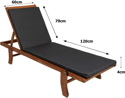 Obrázok produktu pre Vankúš na lehátko 190x60x4cm, antracit, vankúš na záhradné ležadlo, vonkajší vankúš, ležadlo, vankúš na ležadlo, vankúše na ležadlá