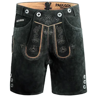 Produktbild von PAULGOS Herren Trachten Lederhose Kurz - HK2 - Echtes Leder - in 3 Farben erhältlich - Größe 44 - 60
