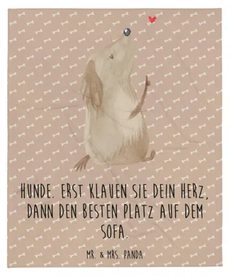 Produktbild von Mr. & Mrs. Panda Sofadecke Hund Liebe - Hundeglück - Geschenk, Sprüche, Herz, Hunde, Plaid, Decke, Kuscheldecke, Bettdecke, Winterdecke