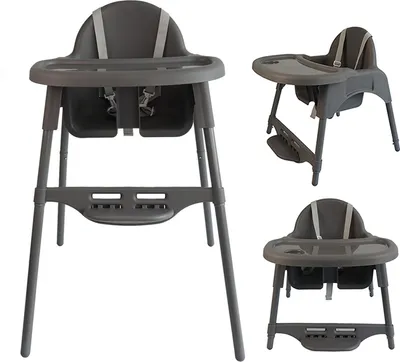 Produktbild von Yalion Kinderhochstuhl Hochstuhl Babystuhl Esszimmerstuhl (ca. 6-36 Monate) Verstellbarer,5-Punkt-Sicherheitsgurt, maximale Belastbarkeit 15 kg -Grau