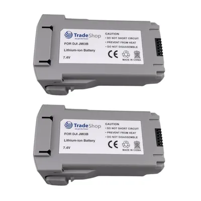 Produktbild von 2x Trade-Shop Li-Ion Akku 7,4V / 3850mAh kompatibel mit DJI Mini 3, Mini 3 Pro, Mini 4 ersetzt JMI3B, BWX162 / Zubehör für Drohne