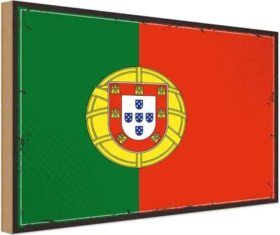 Produktbild von vianmo Holzschild 30x40 cm Portugals Retro Portugal Flagge Fahne Wappen