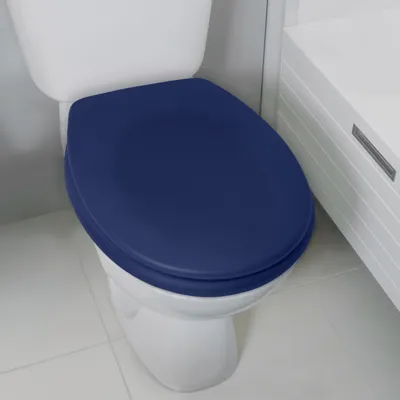 Zdjęcie produktu dla Deska sedesowa Spirella Pokrywa toalety Neela z mechanizmem cichego zamykania matowa niebieska