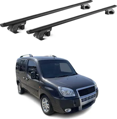 Image de Barres de toit transversales ABE pour Fiat Doblo Malibu/ Doblo II 2001-2022 Noir