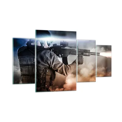 Produktbild von Bilder auf glas - Armee Soldat Shooter kugelsichere Weste - 160x90cm - Glasbilder - Wandbilder - Kunstdruck - Wanddekoration aus Glas - Glas Bilder - Wandbild auf Glas - GDL160x90-2493