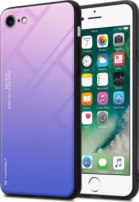 Produktbild von Cadorabo Hülle für Apple iPhone 7 / 7S / 8 / SE 2020 Schutz Hülle in Schwarz Handyhülle TPU Etui Cover Case Tempered