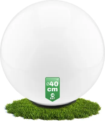 Obrázok produktu pre Guľové svetlo vonkajšie vonkajšie guľové svetlo guľová lampa záhradná guľová vonkajšia lampa guľová cesta svetlo guľa odolná voči poveternostným vplyvom IP44 biela zásuvka E27 Ø 40cm
