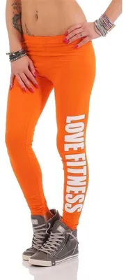 Produktbild von Damen Leggings LOVE FITNESS Baumwolle; Orange XL/42