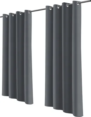 Immagine prodotto di Clanmacy 1 pezzo Tende per esterni 132 x 244 cm Tenda oscurante con occhielli opaca Giardino Patio Balcone Grigio Scuro