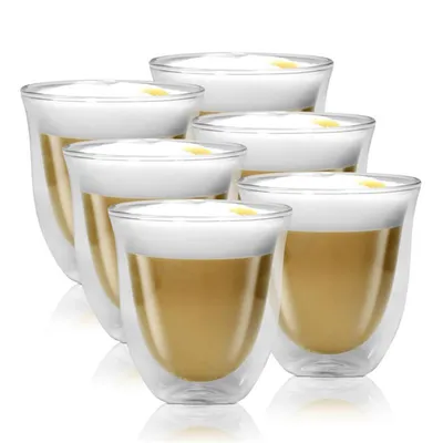 Produktbild von 3x Delonghi Cappuccino Kaffee 2er Doppelwandiges Thermoglas
