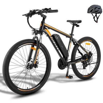 Obrázek produktu pro E-bike Pedelec MTB 27,5 palce Nerezová hliníková slitina do 90 - 110 km Horské kolo s 21 převody Vodotěsné IPX4, oranžová barva