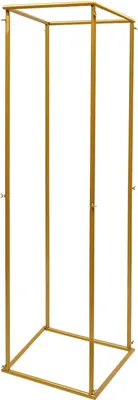 Zdjęcie produktu dla Złota metalowa kolumna kwiatowa, stojak na tło ślubne i półka na rośliny, 180 cm