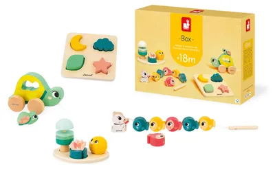 Image de Janod - Boîte de jouets de motricité 18 mois - Jouets éducatifs en bois