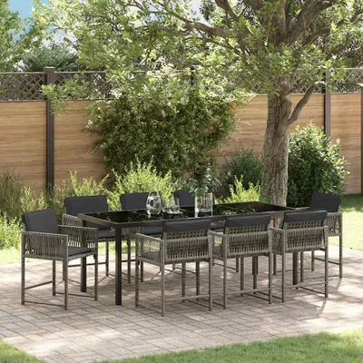 Produktbild von Maison Exclusive - Garten Essgruppe 9 stk. Grau Poly-Rattan