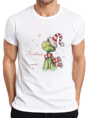 Zdjęcie produktu dla Grinch maybe Christmas means more Christmas gift śmieszna koszulka męska, biały, S