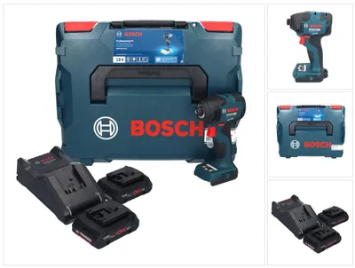 Zdjęcie produktu dla Bosch GDR 18V-210 C Profesjonalny akumulatorowy klucz udarowy 18 V 210 Nm 1/4" ( 06019J0102 ) + 2x akumulator ProCORE 4,0 Ah + ładowarka + L-BOXX
