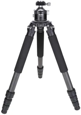 Produktbild von Rollei Rock Solid Alpha Mark III inkl. Rollei Stativkopf T7S MK III, sehr Robustes, professionelles Dreibeinstativ mit 360° Kugelkopf und 30KG Traglast., schwarz