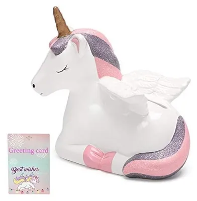 Produktbild von Sparschwein Einhorn - Keramik-Sparschwein - Für Kinder - Geschenk - Handbemalt