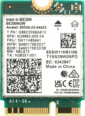 Image de Carte réseau sans fil Intel BE200 WiFi 7 802.11AX 6 GHz M.2 PCIe
