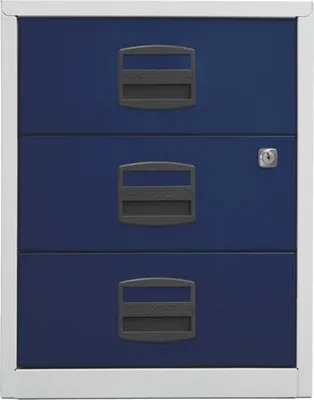 Produktbild von BISLEY Home Rollcontainer lichtgrau, oxfordblau 3 Auszüge 41,3 x 40,0 x 52,8 cm